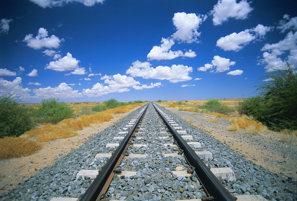 Railway tracks near Mariental, Namibia, Africa