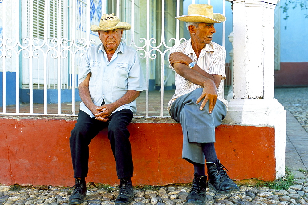 Portrait of two older men, Trinidad, Sancti Spiritus province, Cuba, West Indies, Central America