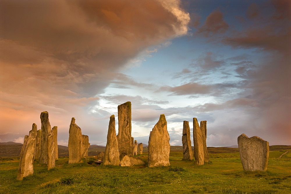 Standing Stones of Callanish at dawn, Callanish, near Carloway. Isle of Lewis, Scotland, United Kingdom, Europe