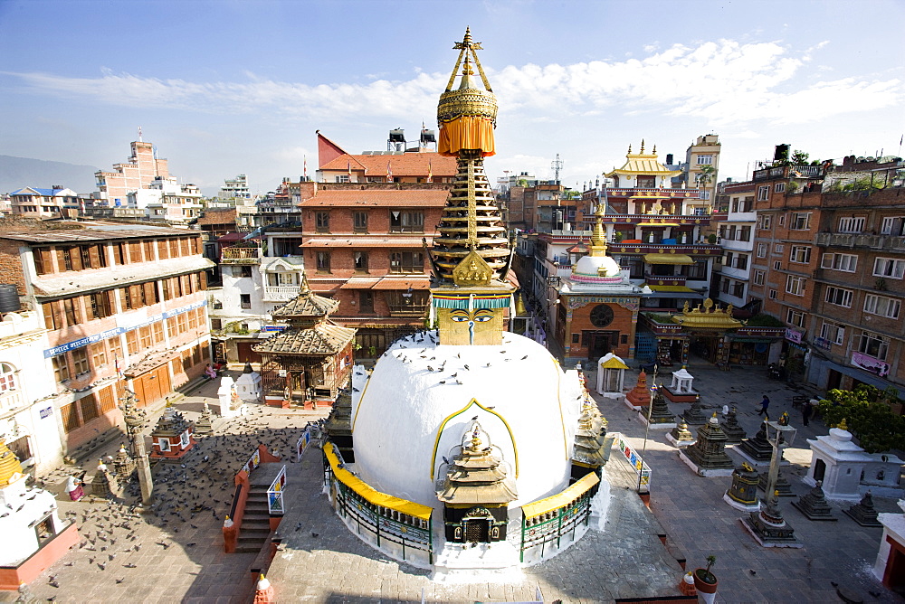 Buddhist Stupa in the old part of Kathmandu near Durbar Square, Kathmandu, Nepal, Asia