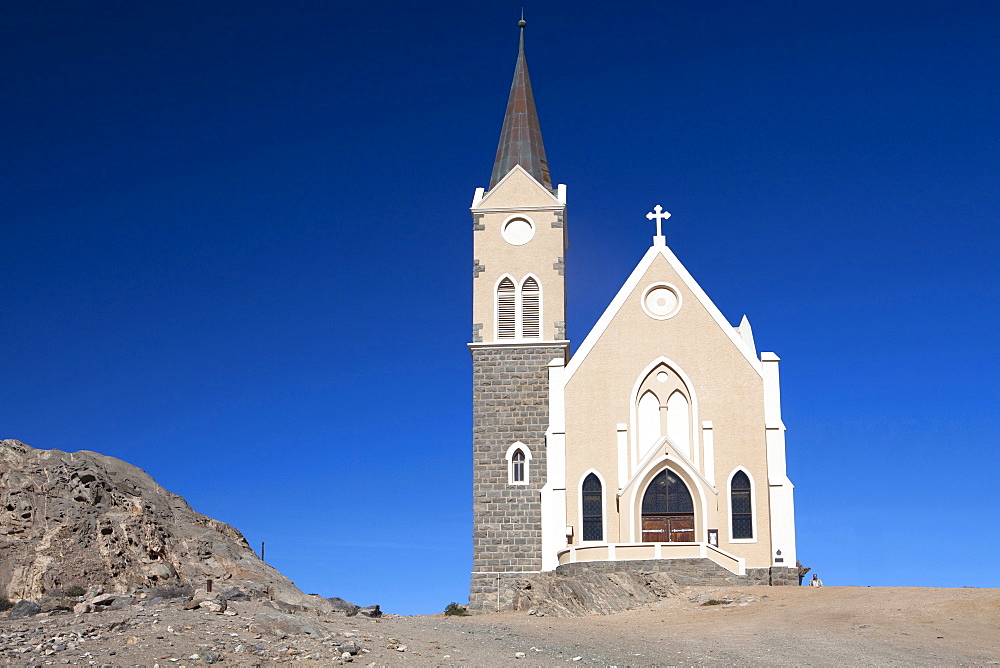 Felsenkirche, church in the coastal town of Luderitz, Namibia, Africa