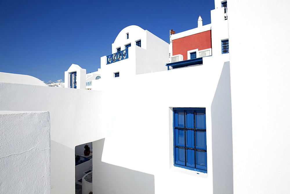 Whitewashed buildings against blue sky, Imerovigli, Santorini, Cyclades, Greek Islands, Greece, Europe