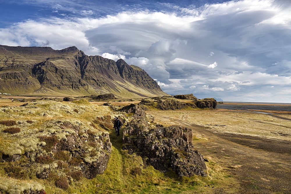 Dramatic cloud formations over landscape, near Vik Y Myrdal, South Iceland, Polar Regions