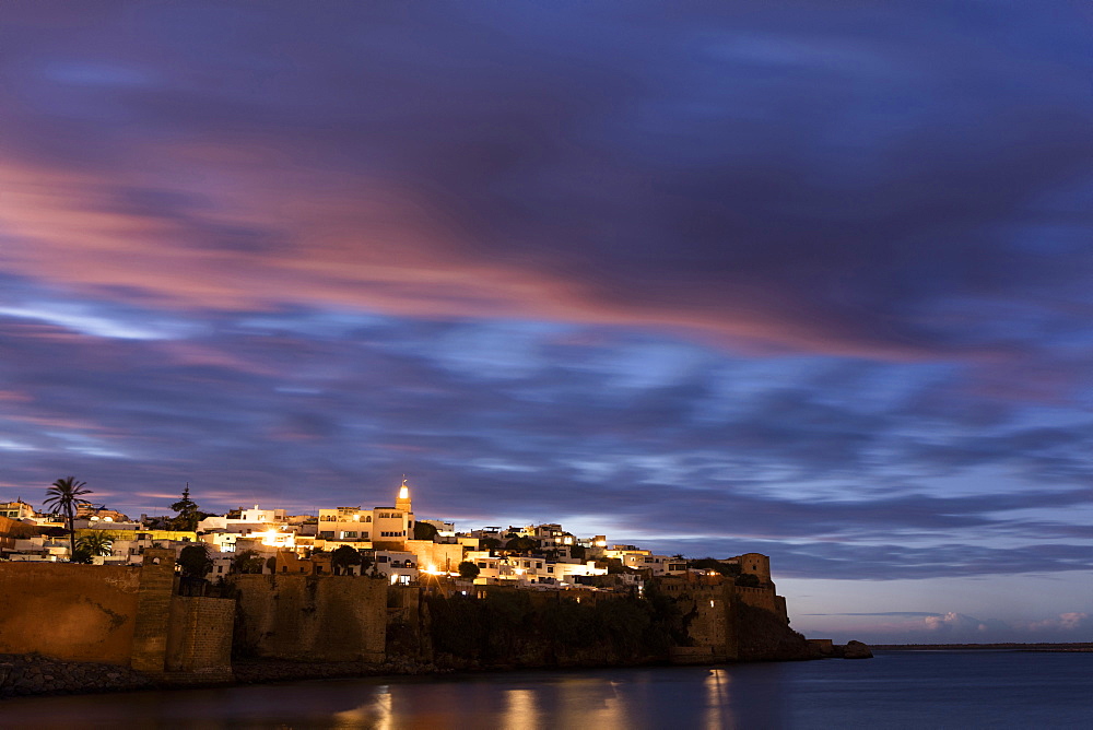 Kasbah des Oudaya (Kasbah of the Udayas) at twilight, Rabat, Morocco, North Africa, Africa