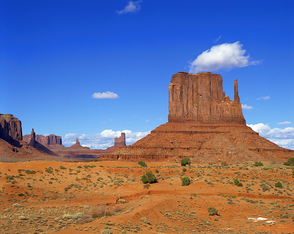 Desert landscape with rock formations in Monument Valley, Arizona, United States of America, North America