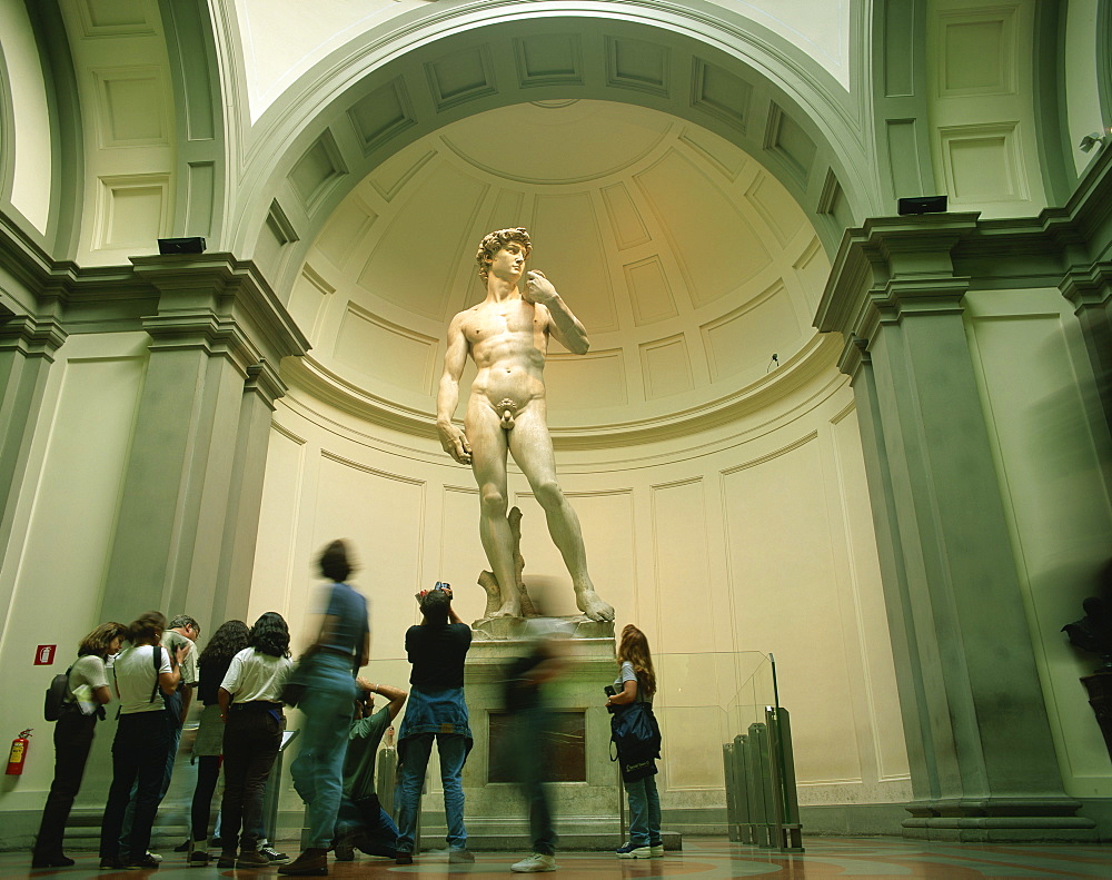 The statue of David by Michelangelo in the Galleria dell Accademia in Florence, Tuscany, Italy, Europe