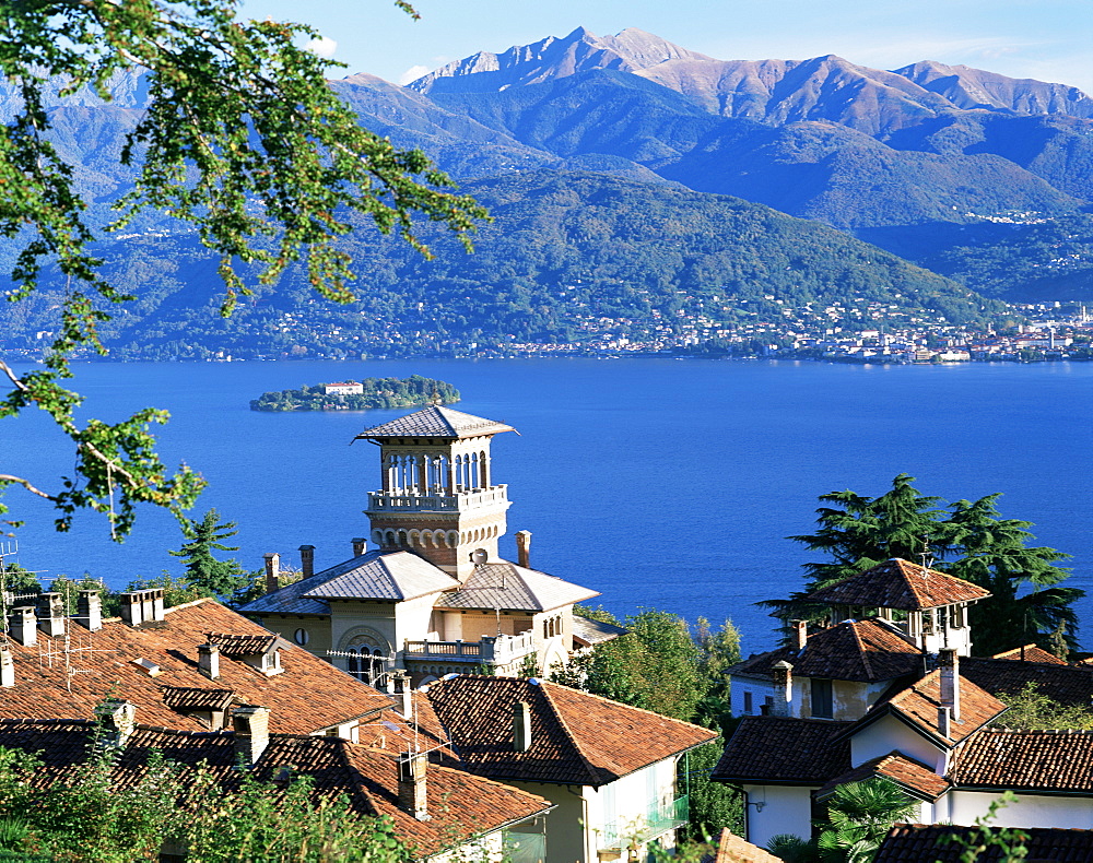 View over Stressa, Lake Maggiore, Piemonte, Italian Lakes, Italy, Europe