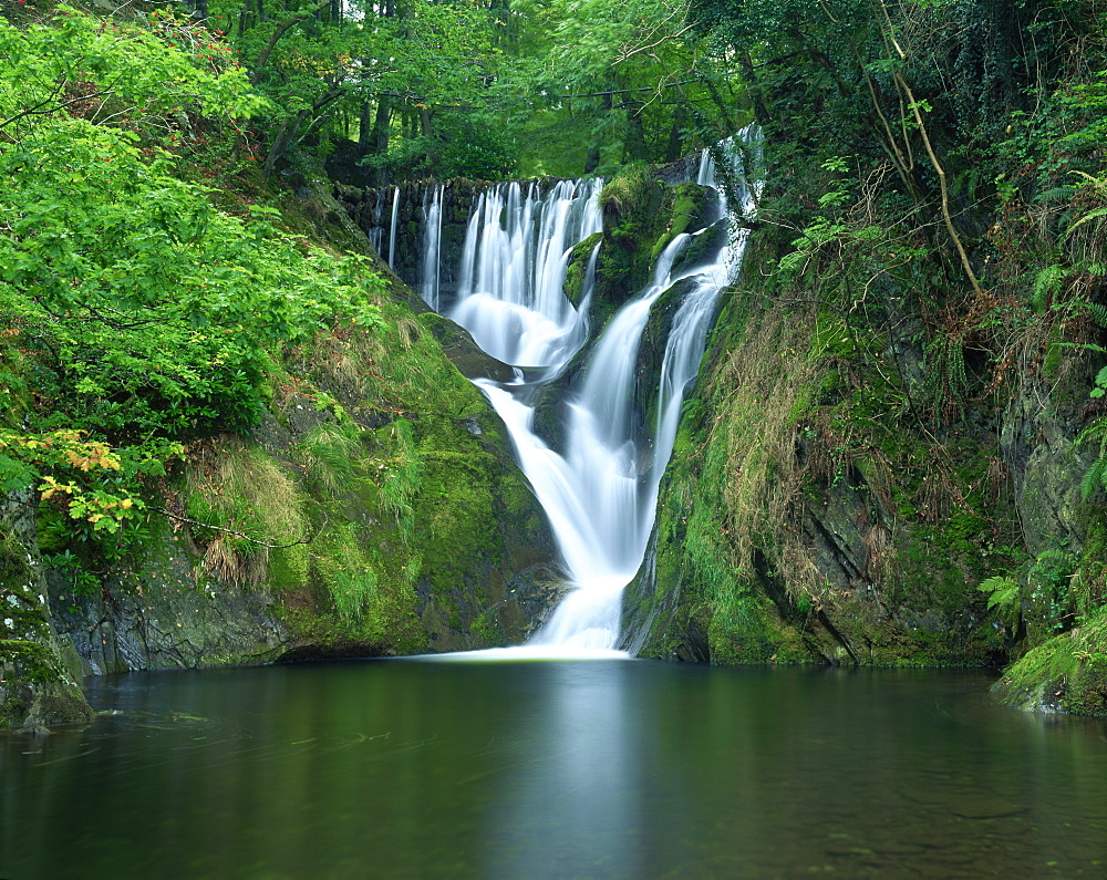 Furnace Falls and pool below, Furnace, Dyfed, Wales, United Kingdom, Europe