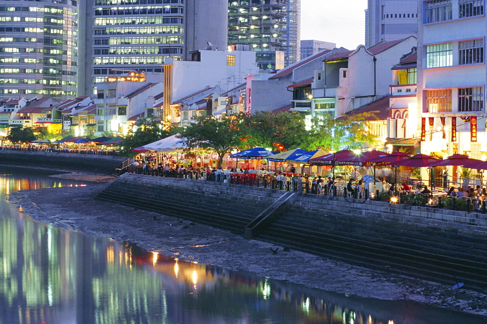 Lights and reflections, Boat Quay, Singapore