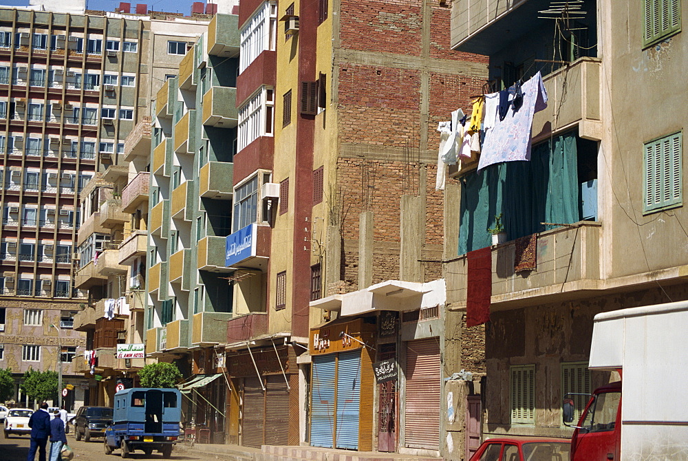 Apartment buildings, Aswan, Egypt, North Africa, Africa