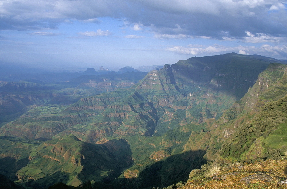 Mountain scenery near Sankaber, Simien Mountains National Park, UNESCO World Heritage Site, Ethiopia, Africa