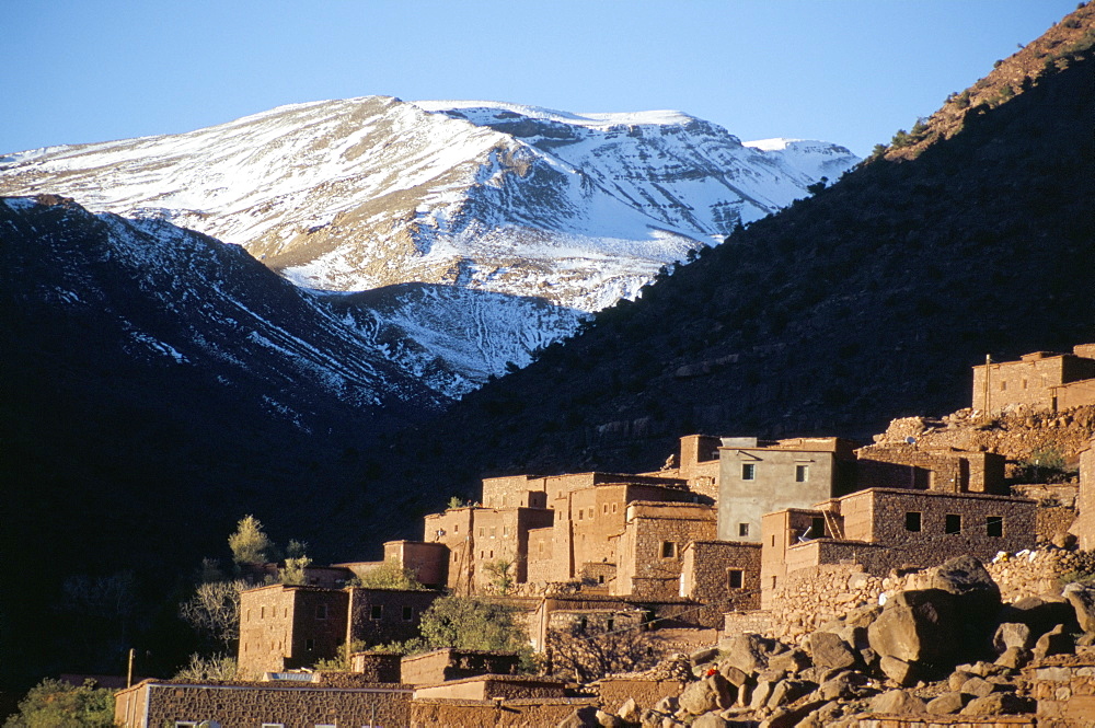 Berber village in Ouarikt Valley, High Atlas mountains, Morocco, North Africa, Africa