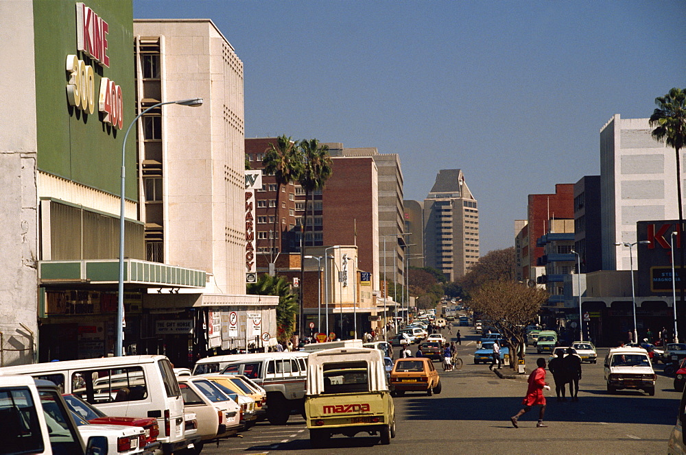 Street leading to ZANU-PF building, Harare, Zimbabwe, Africa