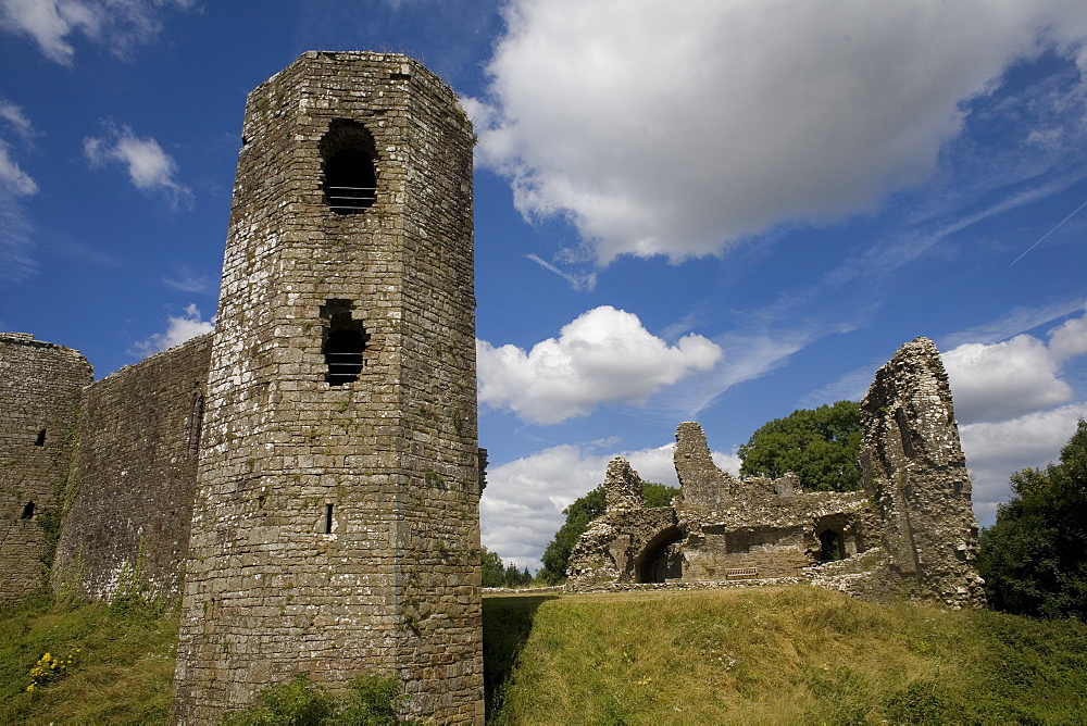 South East tower and eastern part of Llawhaden Castle, Pembrokeshire, Wales, United Kingdom, Europe