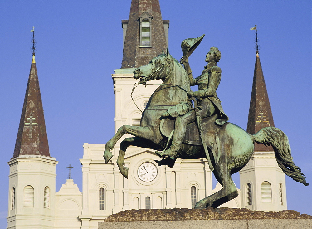 Jackson Square, St. Louis Cathedral, New Orleans, Louisiana, USA, North America