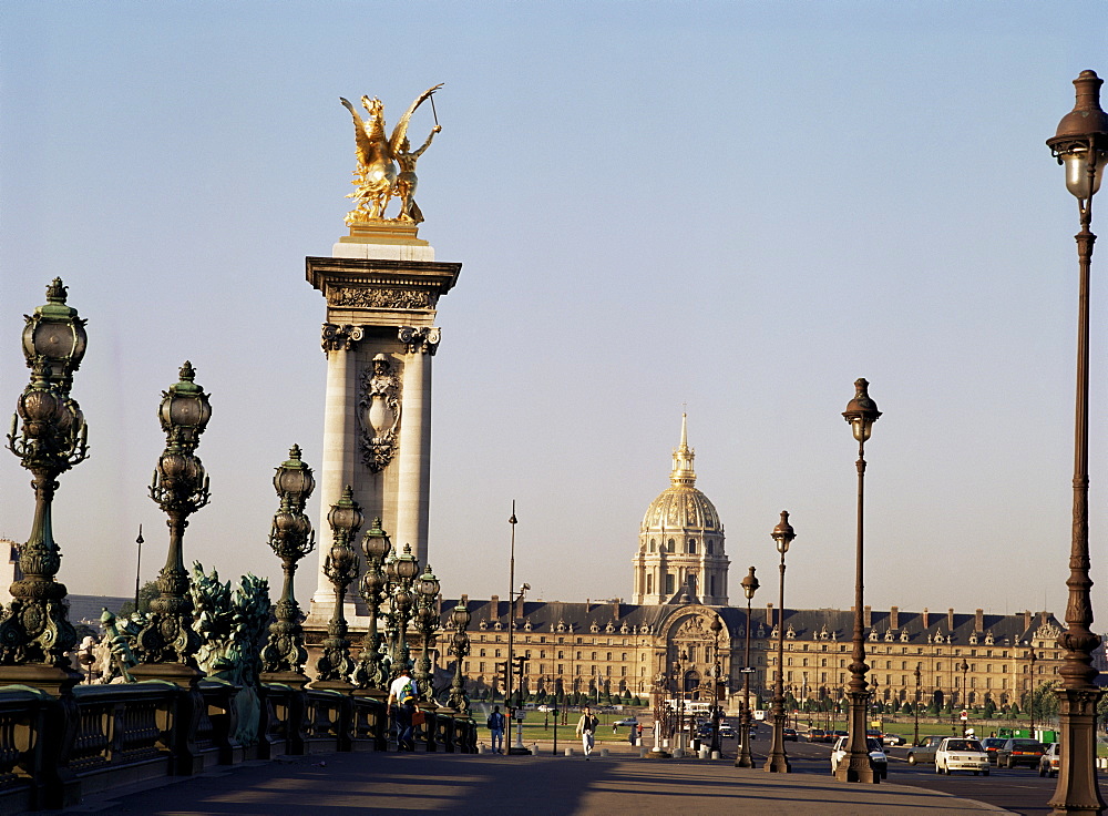 Les Invalides and Pont Alexandre III, Paris, France, Europe