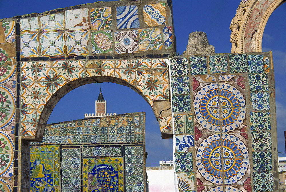 Tiled ruins of the Terrace du Palais d'Orient, Tunis, Tunisia, North Africa, Africa