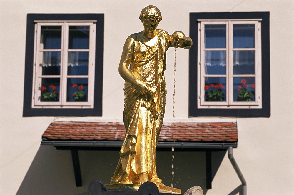 Golden statue, Ljubliana, Slovenia, Europe