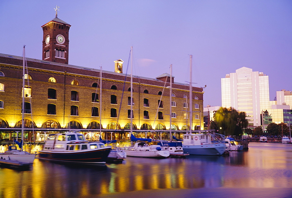 St Katherine's Dock in the evening, London, England, UK