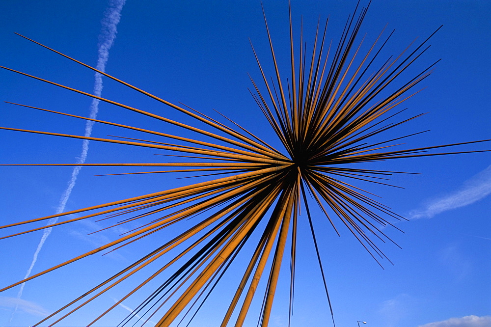 B of the Bang, modern steel sculpture, City of Manchester Stadium, Manchester, England, United Kingdom, Europe