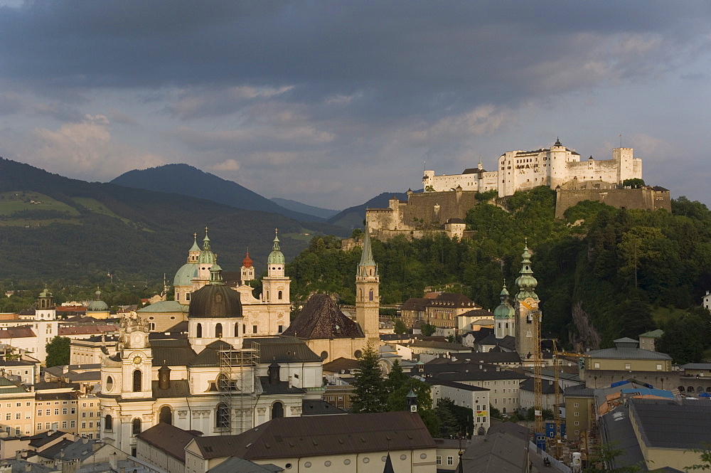 Cityscape including Schloss Hohensalzburg, Salzburg, Austria, Europe