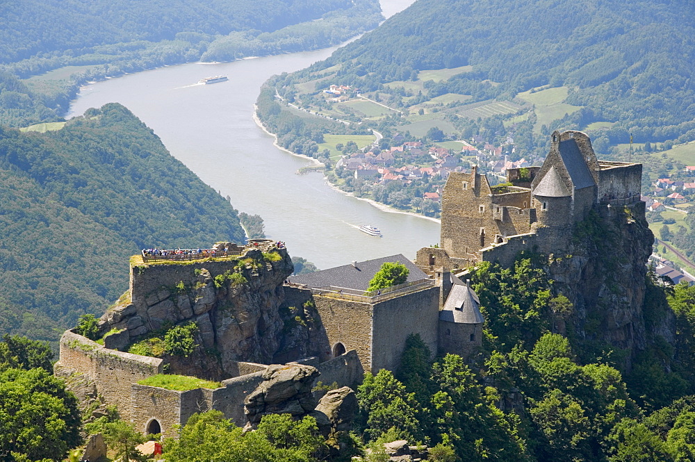 Schloss Aggstein with River Danube, Wachau, Austria