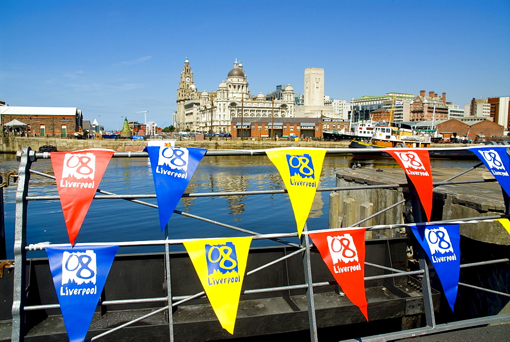 Skyline and docks, Liverpool, Merseyside, England, United Kingdom, Europe