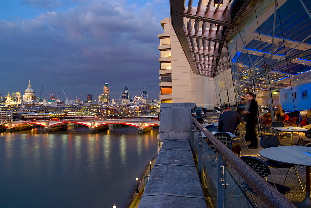 Oxo Tower restaurant barn and city skyline, London, England, United Kingdom, Europe