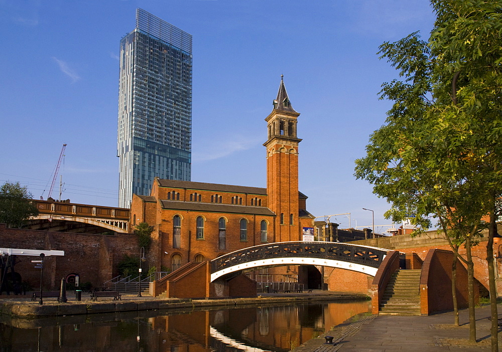 301 Deansgate, St. George's church, Castlefield Canal, Manchester, England, United Kingdom, Europe