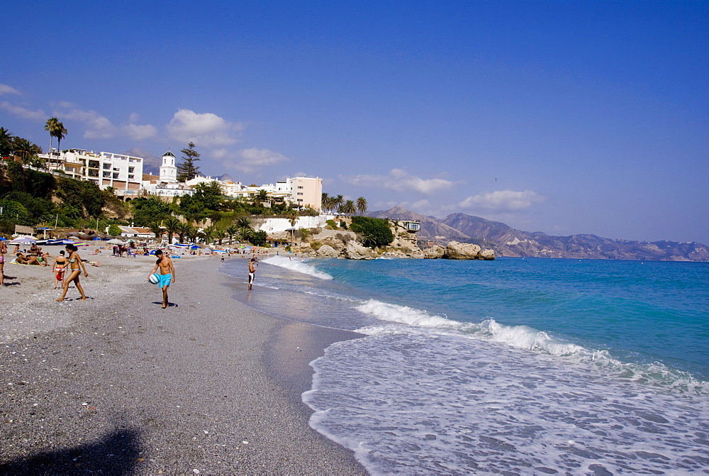 Torrecilla beach, Nerja, Costa del Sol, Andalucia, Spain, Europe