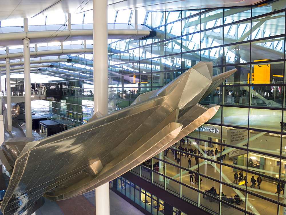 Slipstream sculpture by Richard Wilson, Terminal 2, Heathrow Airport, Heathrow, Greater London, England, United Kingdom, Europe