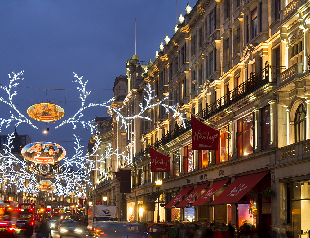 Christmas lights, Regent Street, London, England, United Kingdom, Europe