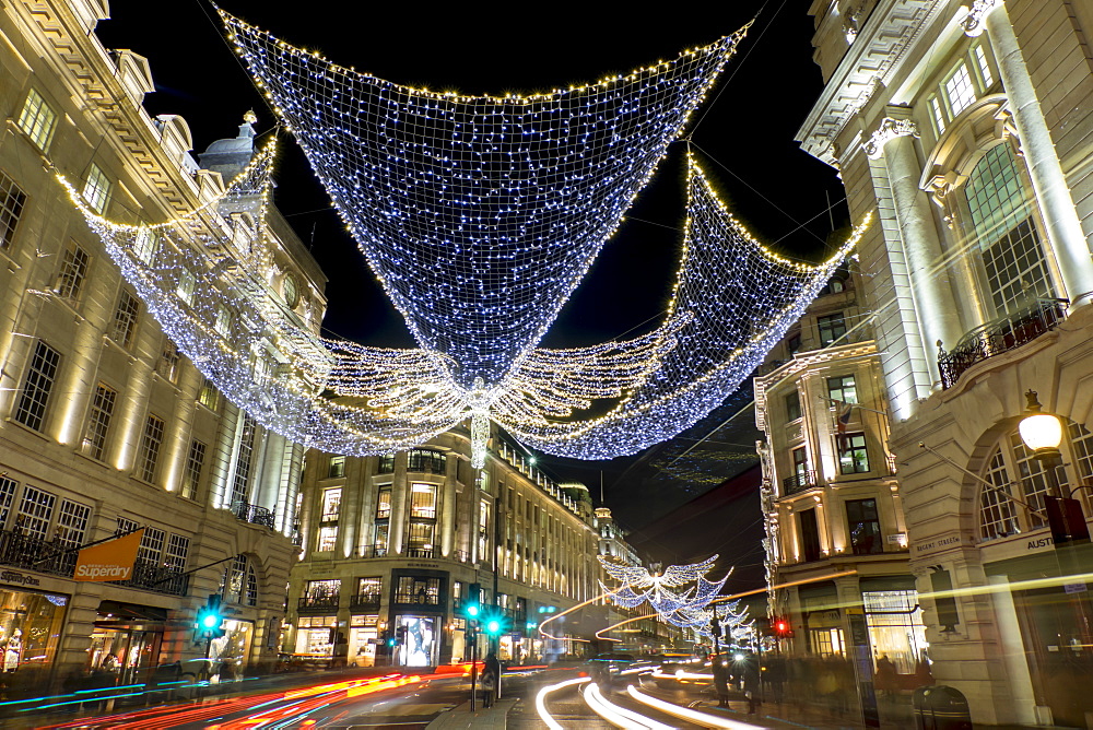 Regent Street Christmas lights in 2016, London, England, United Kingdom, Europe