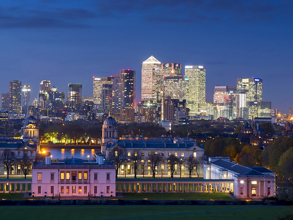 Canary Wharf view from Greenwich, London, England, United Kingdom, Europe