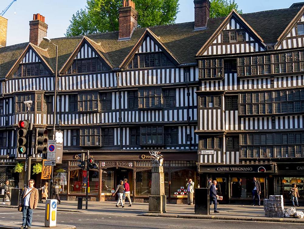 High Holborn half timbered buildings, London, England, United Kingdom, Europe