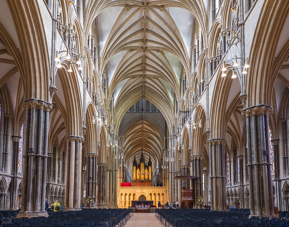 Lincoln Cathedral interior, Lincoln, Lincolnshire, England, United Kingdom, Europe