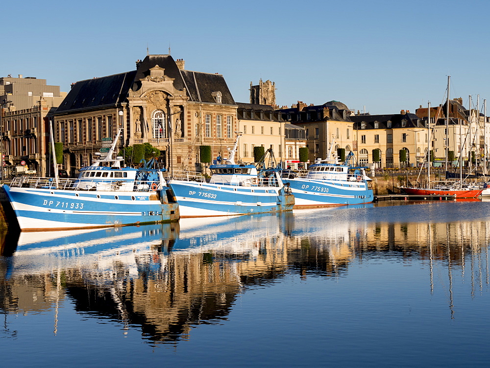 Dieppe harbour waterfront fishing port, Dieppe, Seine-Maritime, Normandy, France, Europe