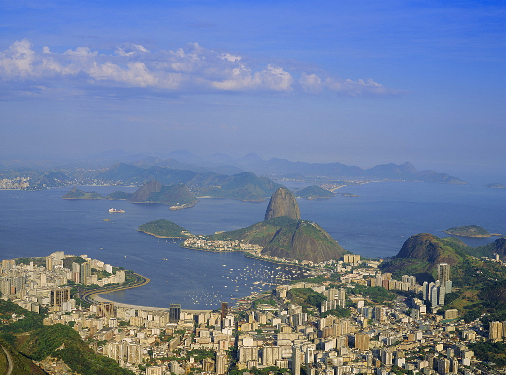 View over city, including Sugar Loaf, Rio de Janeiro, Brazil