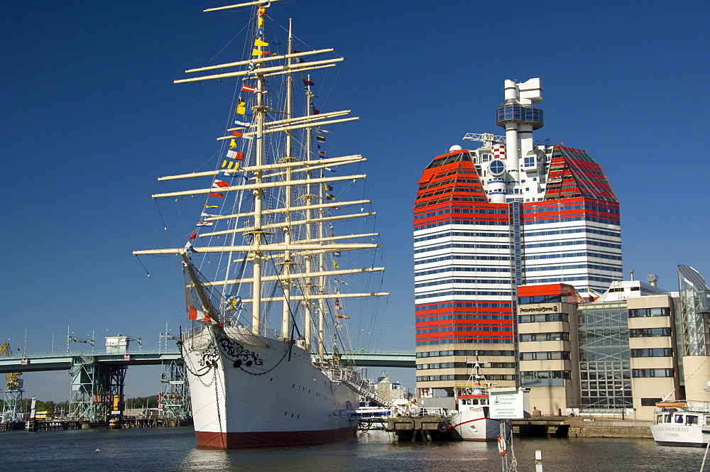 Barque The Viking and GotheborgsUtkiken, Gothenburg, Sweden, Scandinavia, Europe