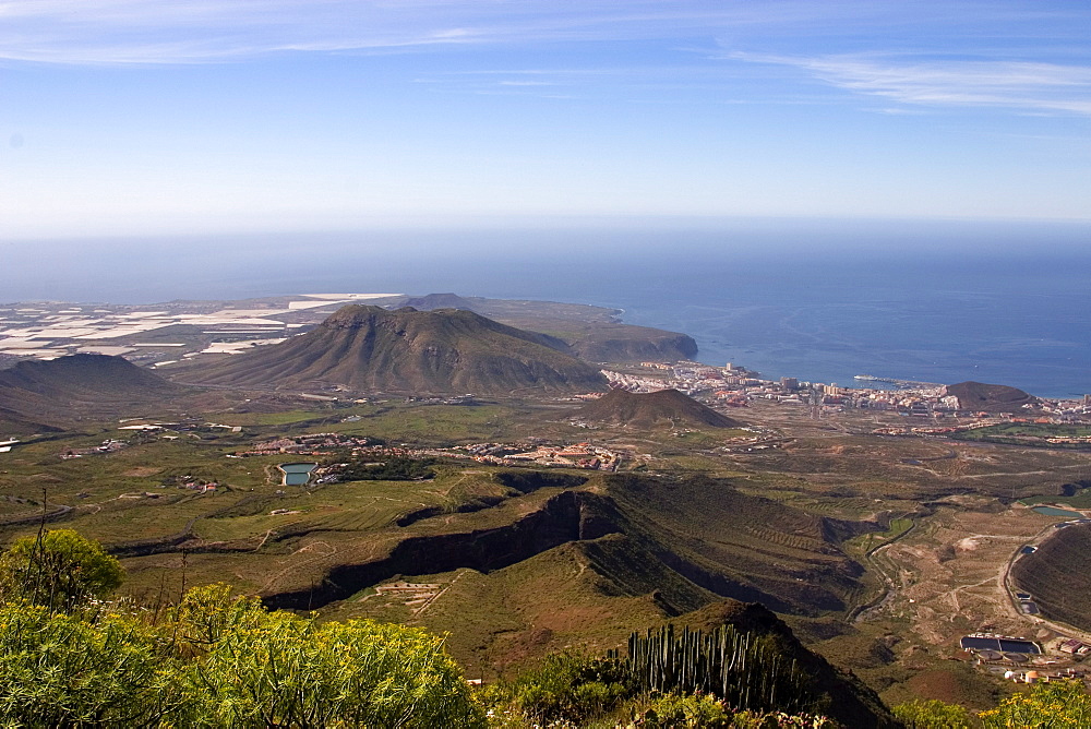 Playa de las Americas resort, looking south west from El Roque, Arona, south west Tenerife, Canary Islands, Spain, Atlantic, Europe