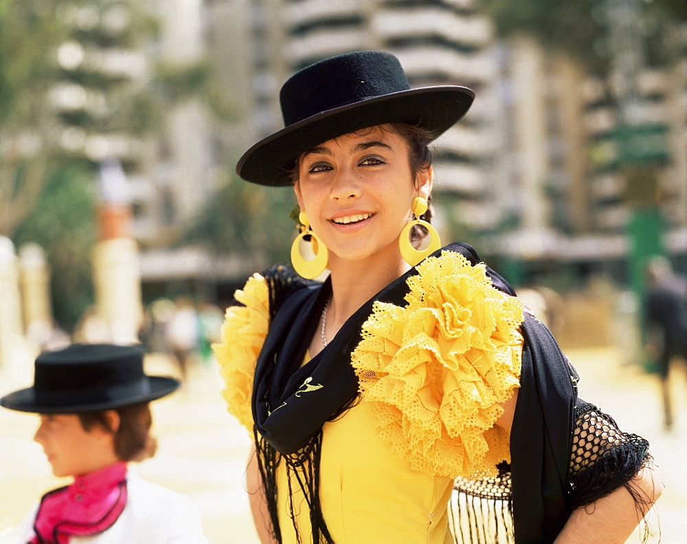 Woman at the festival, Jerez, Andalucia, Spain, Europe