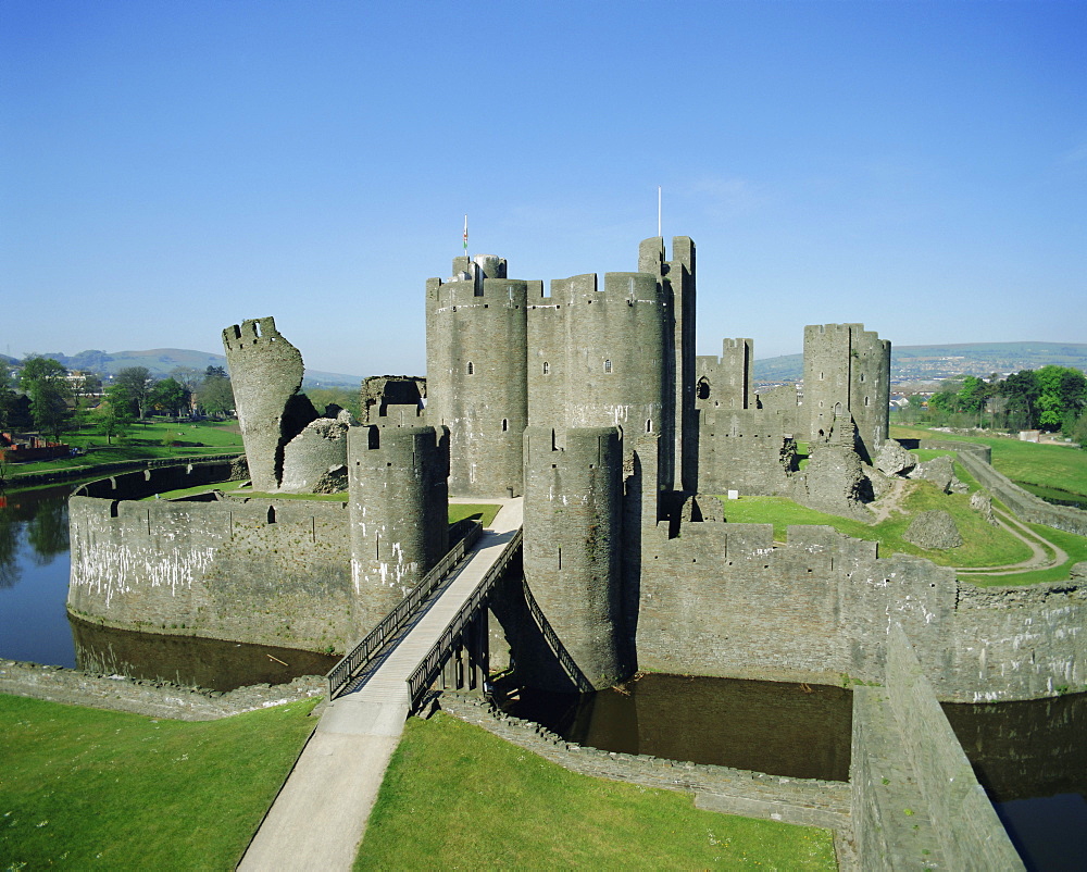 Caerphilly Castle, Glamorgan, Wales, UK, Europe