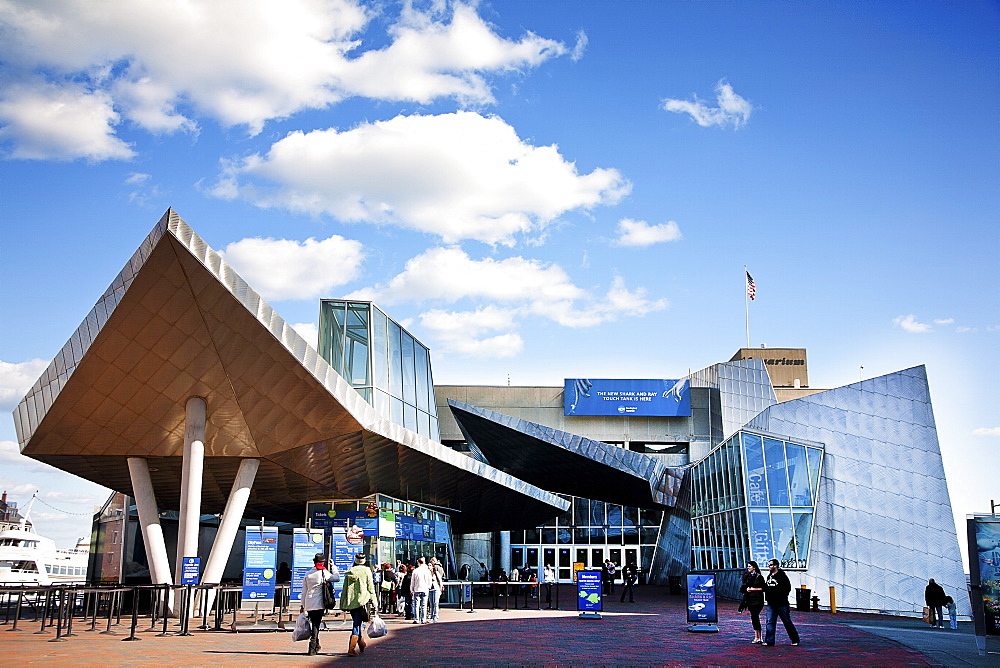 Exterior of the New England Aquarium located on Boston's waterfront, Boston, Massachusetts, New England, United States of America, North America