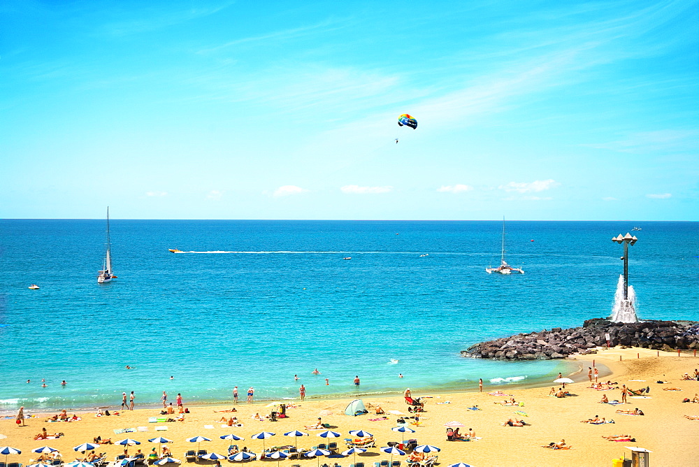 Playa de Las Vistas beach, Los Cristianos, Tenerife, Canary Islands, Spain, Atlantic, Europe