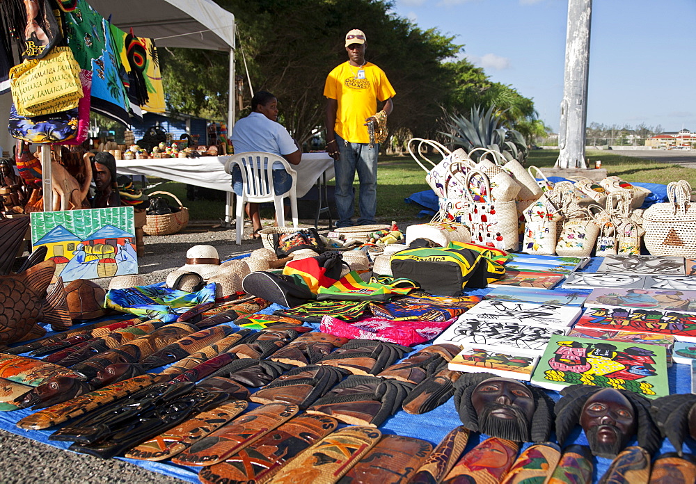 Display of souvenirs for sale, Montego Bay, Jamaica, West Indies, Caribbean, Central America