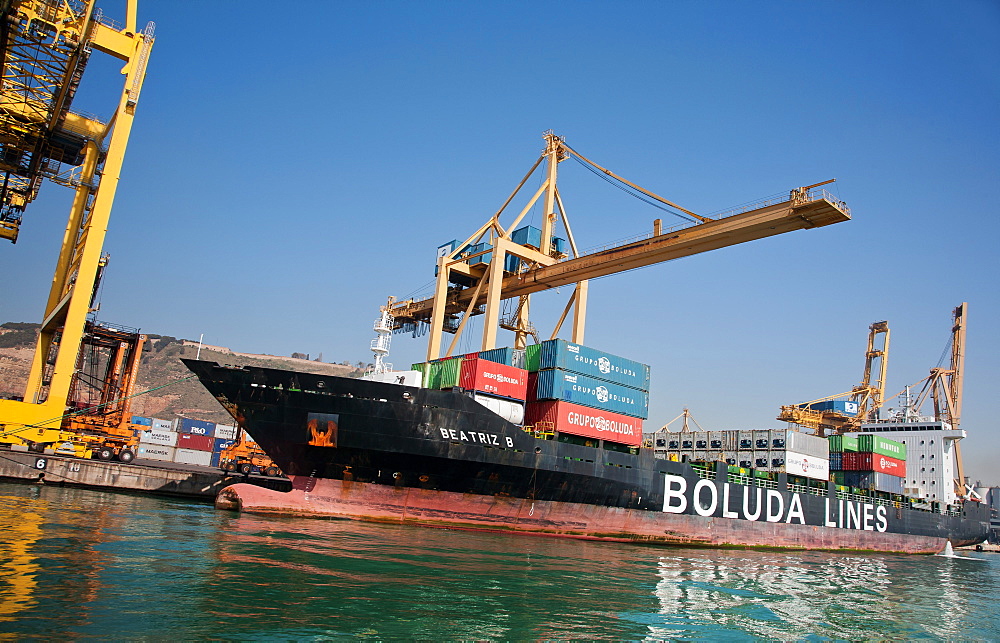 Container Port, Port of Barcelona, Barcelona, Catalonia, Spain, Europe