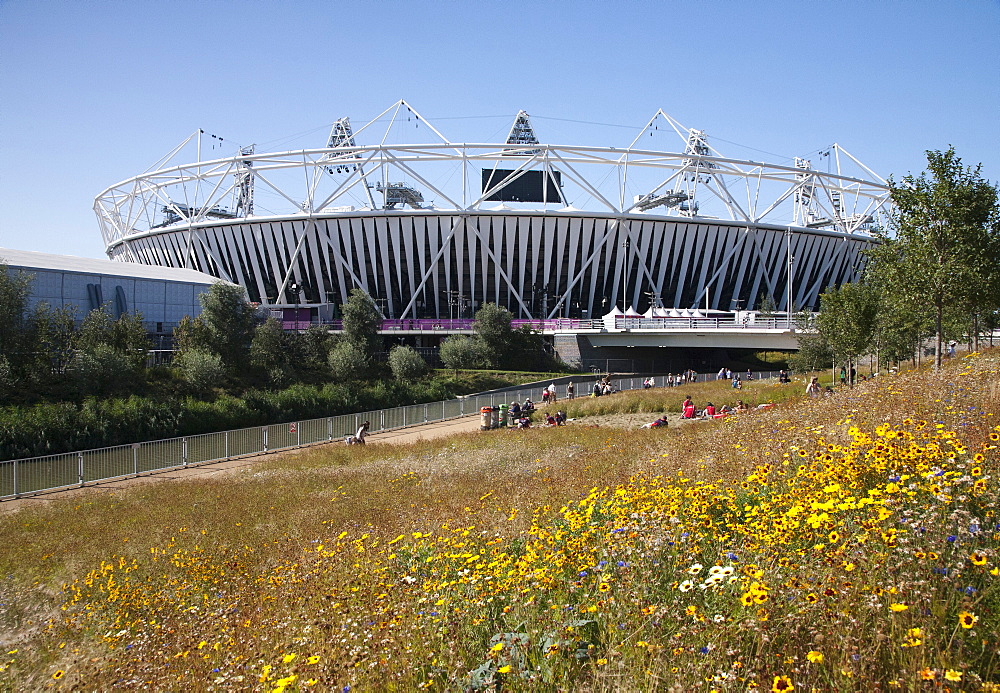 View of the Olympic Stadium at the Olympic Park, Stratford, London, England, United Kingdom, Europe