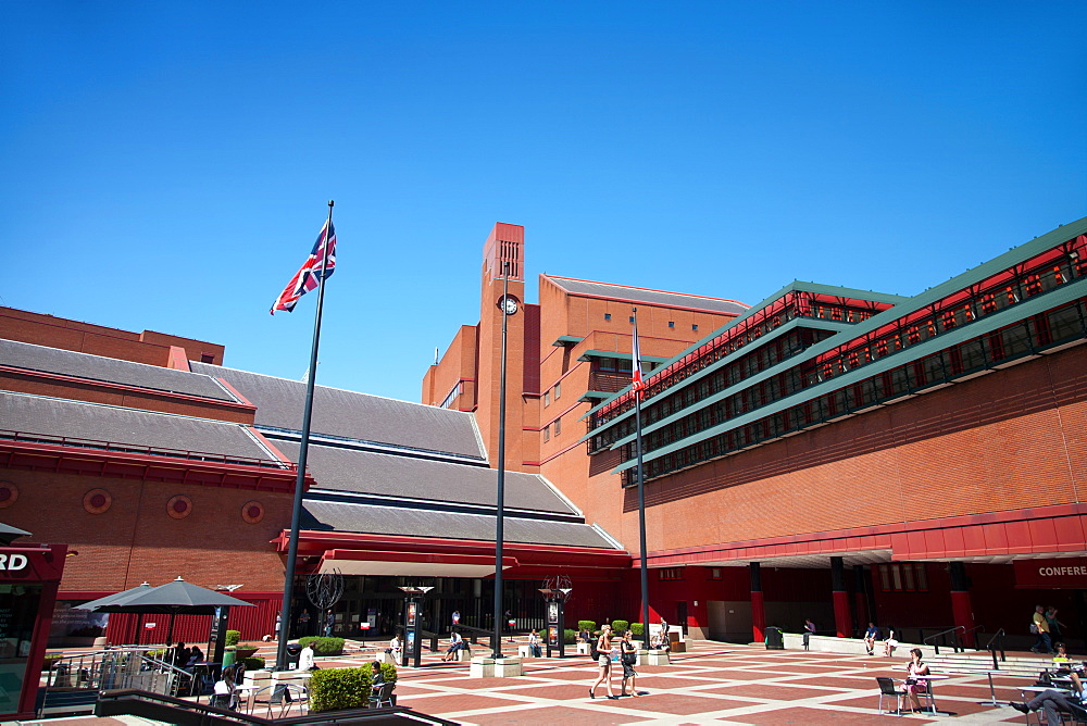 The British Library scourtyard, Euston Road, London, England, United Kingdom, Europe