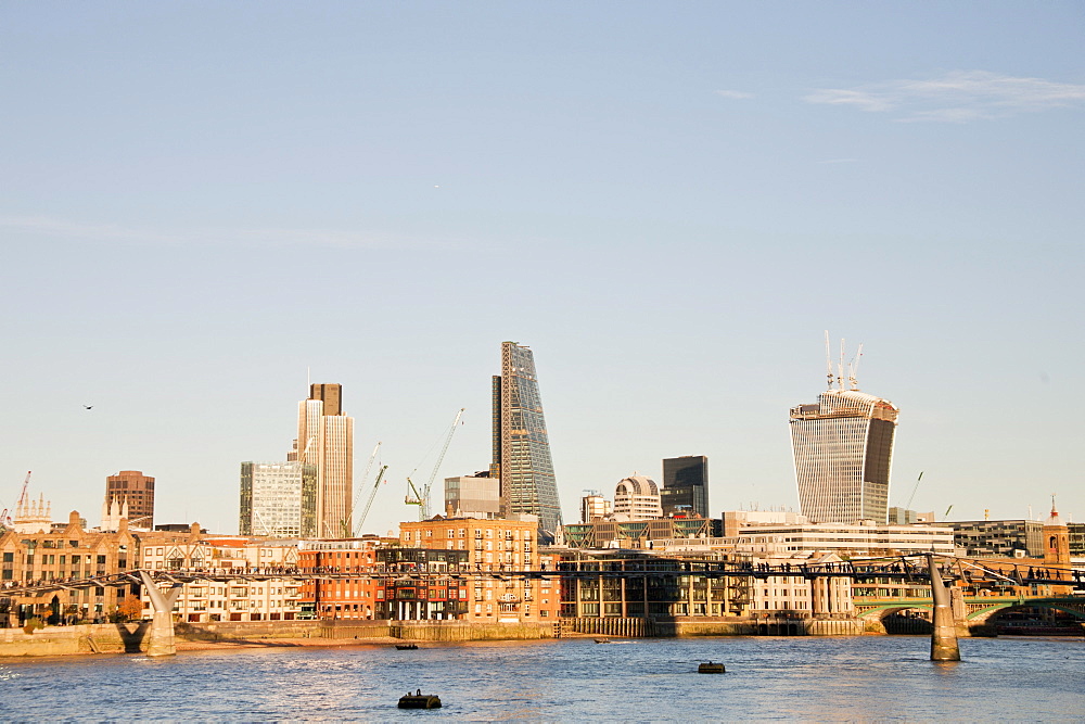 The skyline of the City of London showing Tower 42, the Leadenhall Building and 20 Fenchurch Street (The Walkie-Talkie), London, England, United Kingdom, Europe