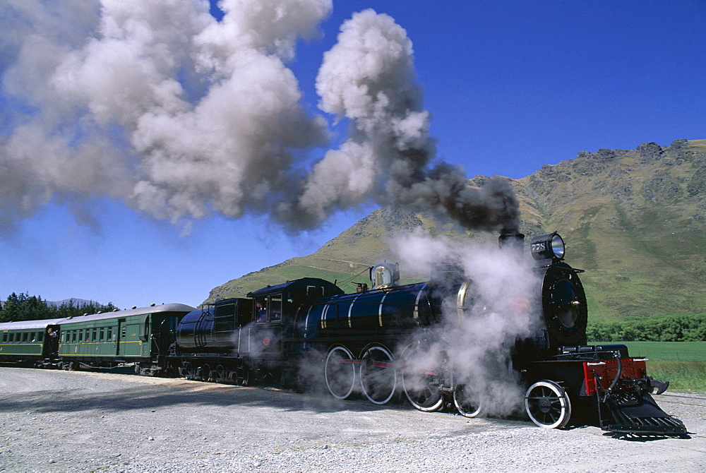 The Kingston Flyer steam train, South Island, New Zealand, Pacific